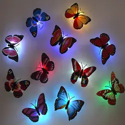 5 шт.! Романтическая Новинка светящаяся бабочка светодио дный LED Нижняя наклейка настенный ночник для детской комнаты декоративный