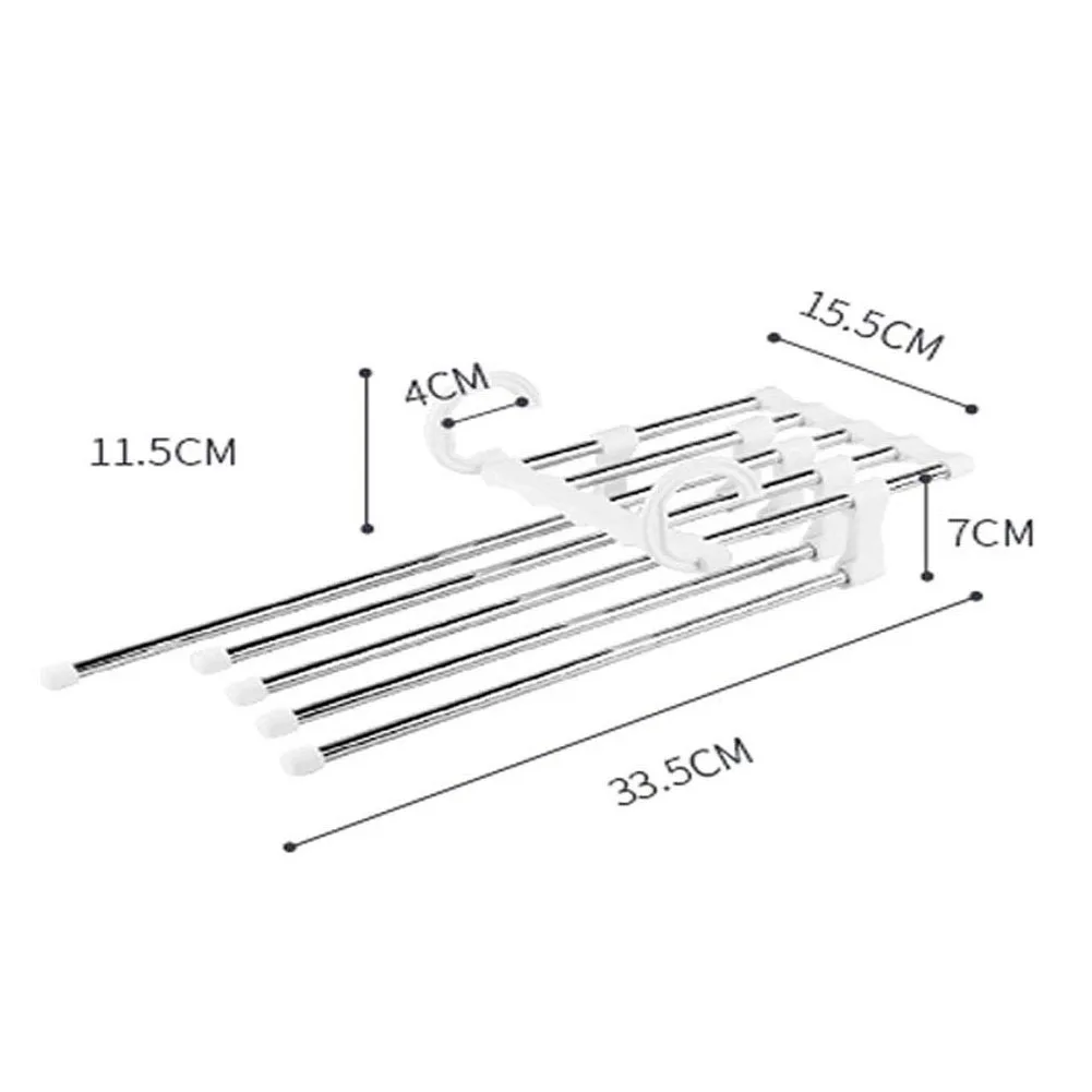 Брюки Вешалка Органайзер для шкафа Нескользящая многослойная нержавеющая сталь регулируемая стойка для хранения брюк Экономия пространства для джинсов Ti