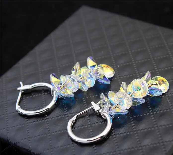 Labekaka Подлинная кристалл от Swarovski красивые махровые Подвески Подвеска мотаться женские серьги-подвески ювелирные украшения