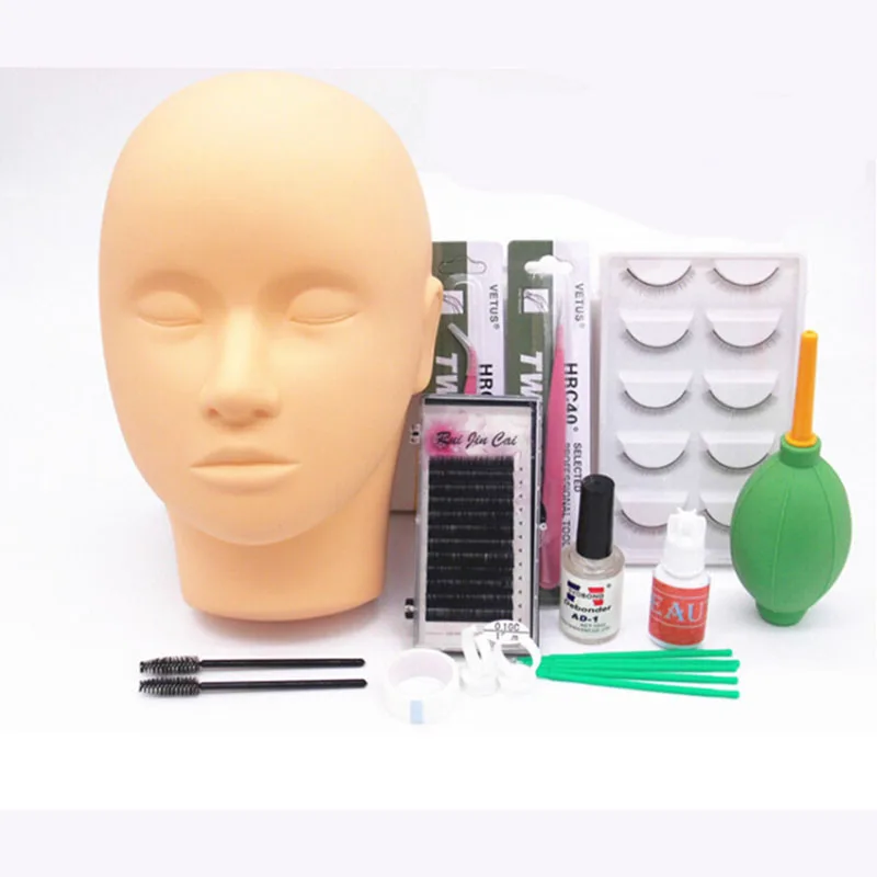 Portable Eyelashes Extension Kit for New Beginner Practicing Grafting