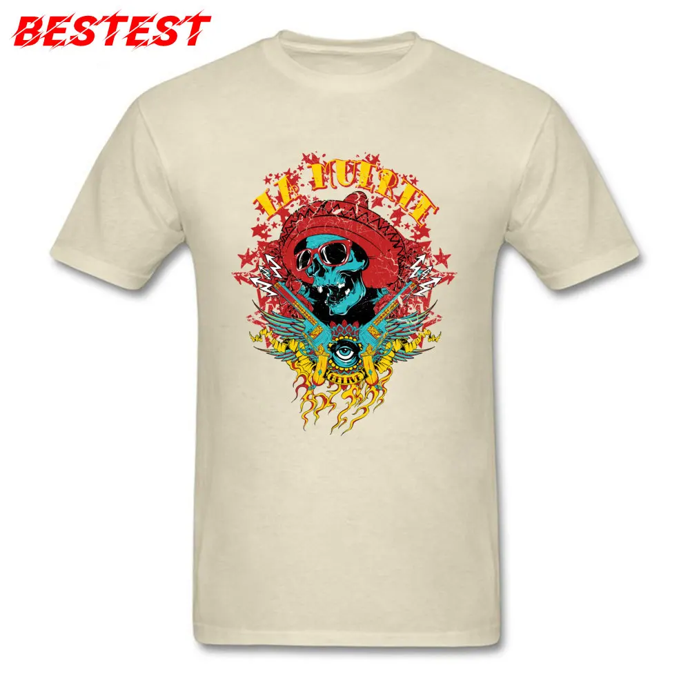 calavera skull glasses skull Printed Summer Autumn 100% Cotton Fabric O Neck Men Tops Shirt Tee-Shirts 2018 Hot Sale T Shirts calavera skull glasses skull beige