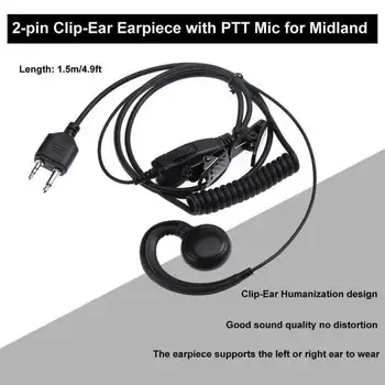 

2-pin Clip Ear Earpiece Headset Earbone Mic for Kenwood 2 Two Way Radio Walkie Talkie 3E15