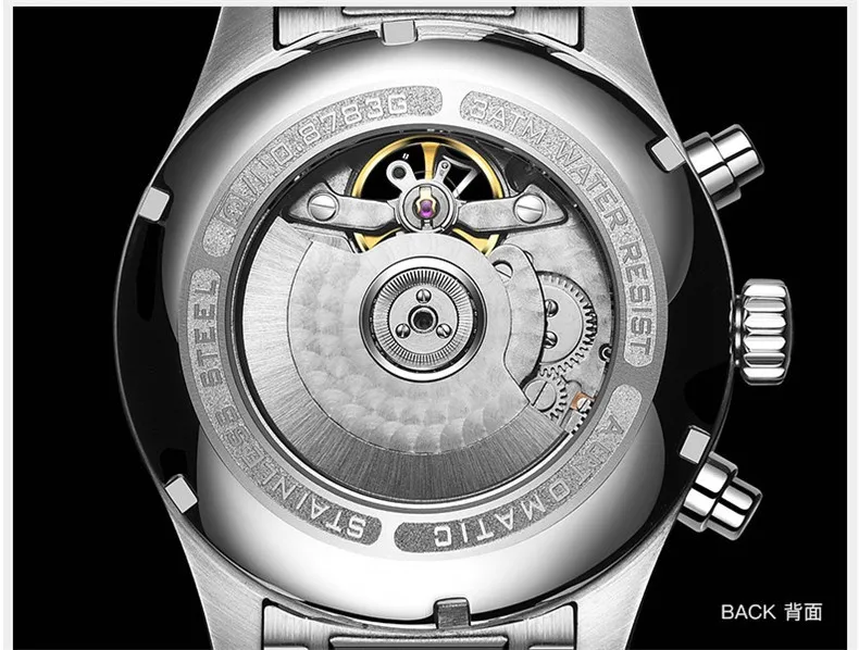 CARNIVAL Tourbillon Mode Welle Silber blau Uhr Leuchtende Display Мужские автоматические механические часы Uhren