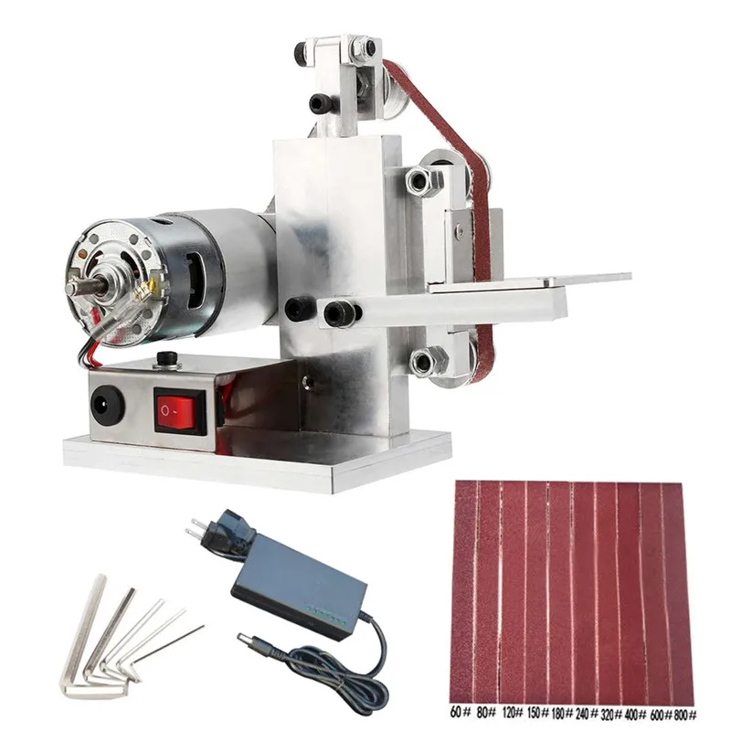110240V Mini DIY Electric Belt Grinder Sander Polishing Grinding Machine Edge Sharpener Metal Wood Sanding Machines EUUS PLUG (4)