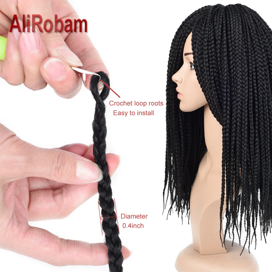 AliRobam средняя коробка Вязание косичками волосы для наращивания 1" 18" 2" омбре коричневый синтетический плетение волос оптом крючком косы