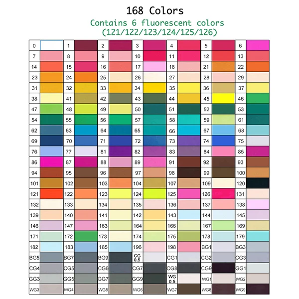 168 цветов TouchFIVE картина маркер для рисования кисти набор двуглавый жирный спирт манга анимационный рисунок эскизы художественные принадлежности - Цвет: 168