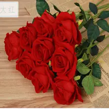 6 шт., искусственные цветы, настоящее прикосновение, роза, для невесты, руки, держащий цветок, Свадебный букет невесты, украшения для дома(без вазы