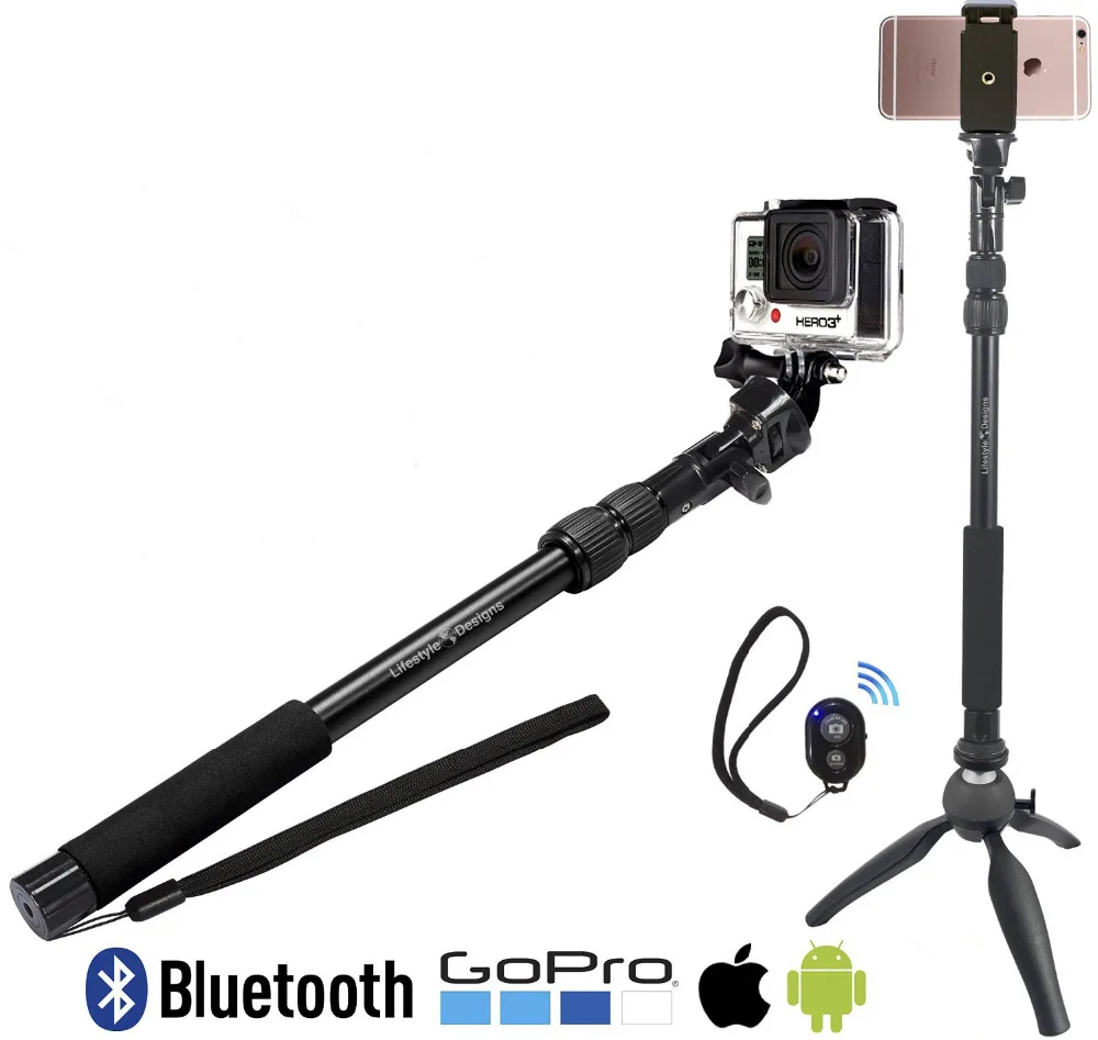 3 in1 bluetooth selfie stick 390 865mm bluetooth monopod for iphone android gopro SJ camera mini