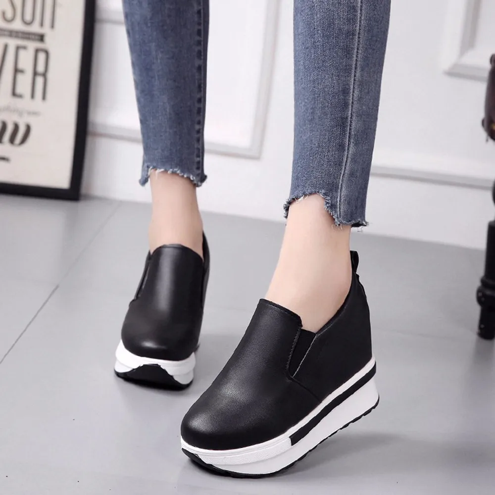 CAGACE shoes women Fashion Quality Women's Spring Flatform Shoes Solid Wild Round Toe Students Casual Shoes zapatos mujer