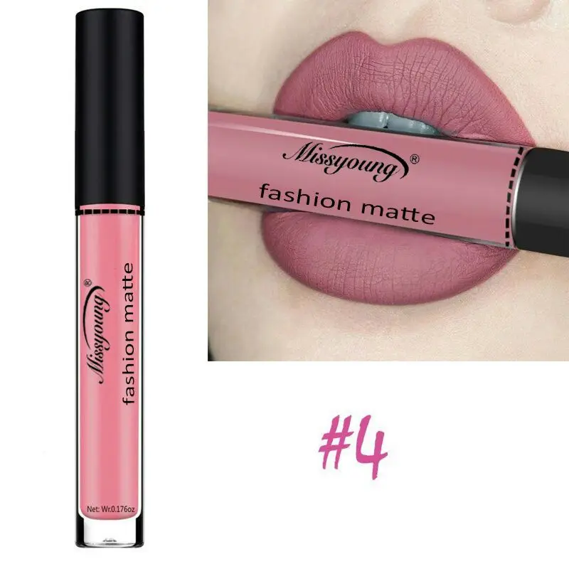 

4 color 24 hours lasting makeup sexy fashion liquid lipstick 2019 new matte lip makeup lasting beautiful lips 3.8ml