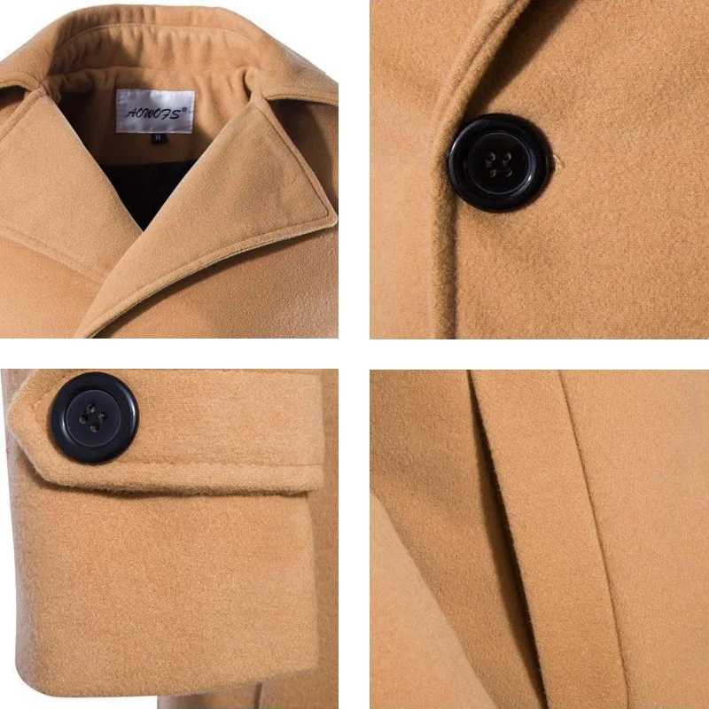 PEACOAT TRENCH JACKET OUTWEAR COAT WINTER BOYS MEN OVERCOAT BLACK TAN GREY CAMEL