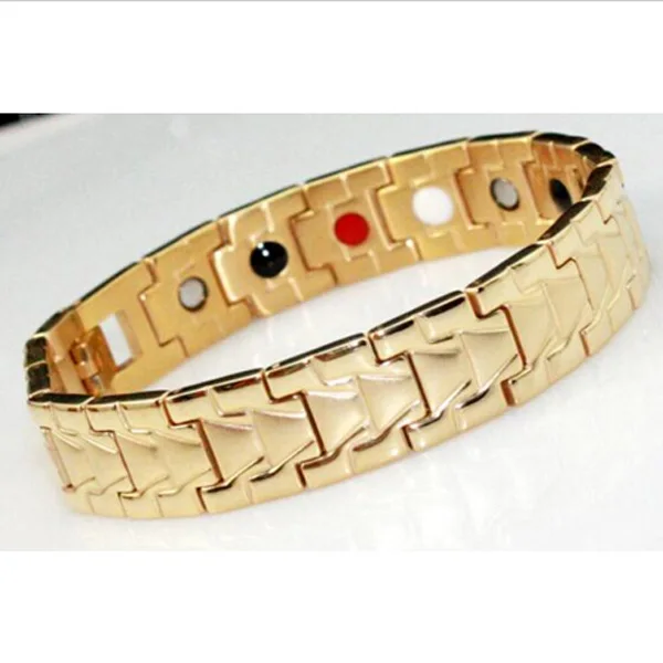 New 4 In 1 Bio Ion Stainless Steel Healing Magnetic Health Bracelet New 4 In 1 Bio Ion Stainless Steel Healing Magnetic Health Bracelet Germanium Benefit Balance Antifatigue For Men Women Jewelry Hologram Bracelets From