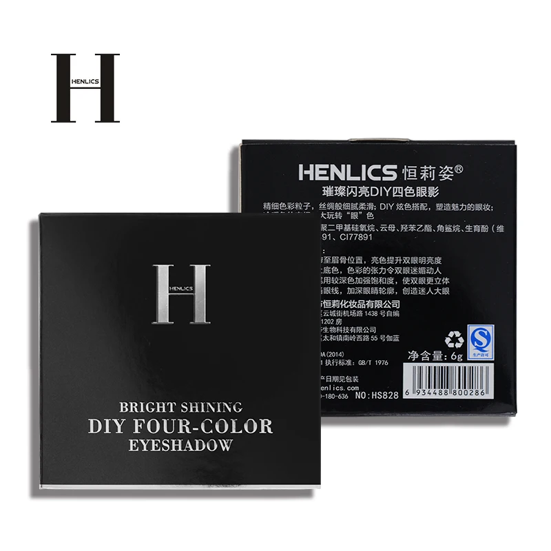 HENLICS Bright Shining Eyeshadow Palette with Eyeshadow Brush 4 Colors Per Set Glitter Eye Shadow for Eyes Makeup Cosmetics (14)