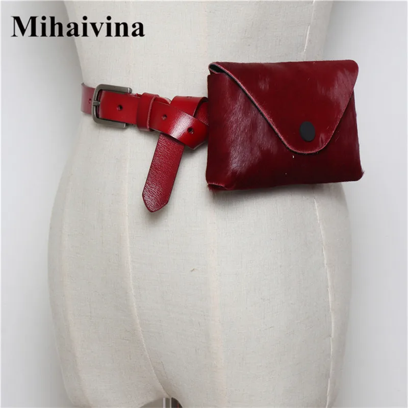 

Mihaivina Horse Hair Fanny Pack Genuine Leather Women Belt Bags Leopard Luxury Waist Bag Pack Fashion Female Pouch Phone Bag