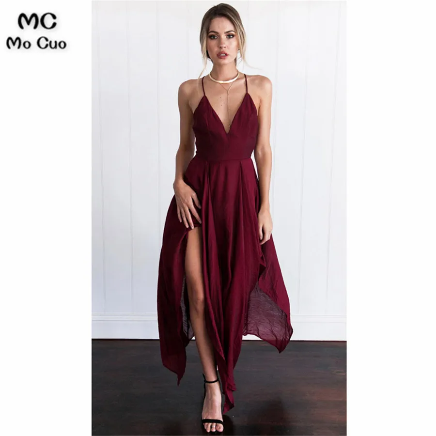 

2018 Wedding Party Dress V-Neck Straps Maid of Honor Criss Cross Back vestido longo de festa Chiffon Bridesmaid Dresses