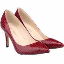 Women Faux Crocodile Red Bottom Shoes Office Ladies Party High Heels Shoes Pointed Toe Women Pumps Sapatos Femininos Salto 952