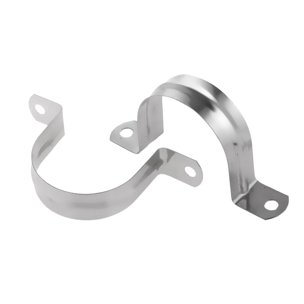 2x 70mm Height Stainless Steel U Shaped Pipe Tube Wire Cable Clamps Clips