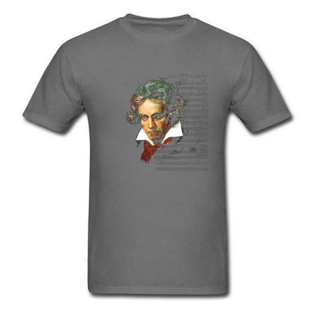 Beethoven Wholesale Men T Shirt Round Neck Short Sleeve 100% Cotton Fabric Tops Tees Simple Style Tee-Shirts Drop Shipping Beethoven carbon