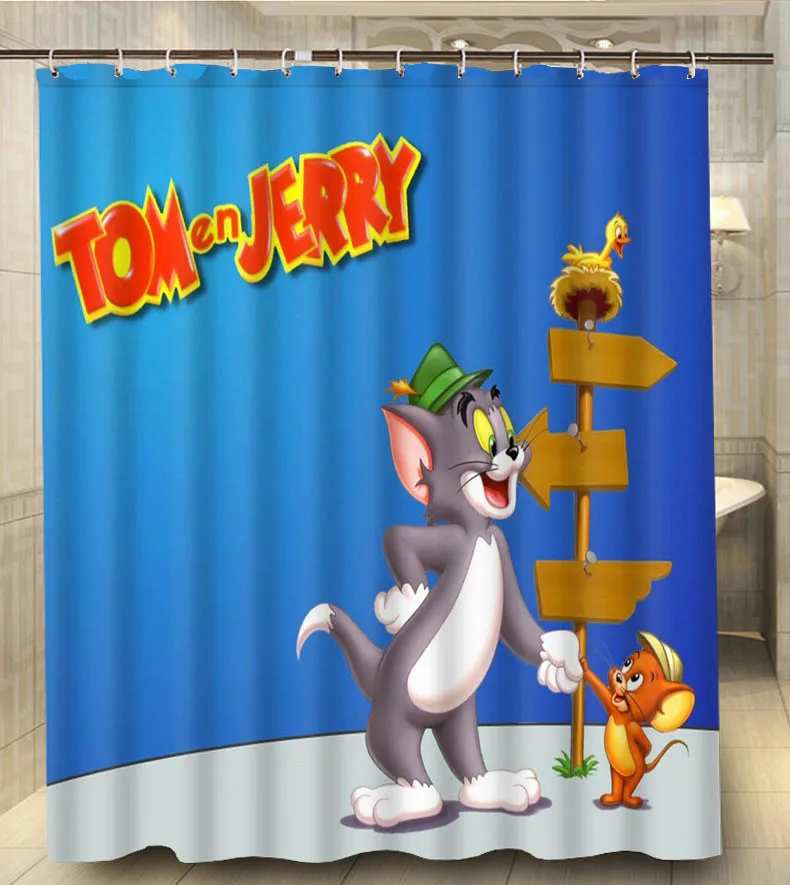 Tom And Jerry Shake Hands Cartoon Print 140x180cm Waterproof Tom And Jerry Shake Hands Cartoon Print