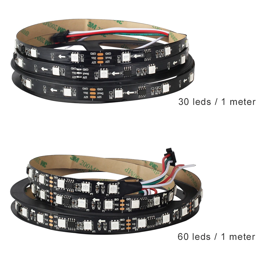 DC12V WS2811 Светодиодный светильник 1 м 30/60 светодиодный s Чехол для компьютера, с интерфейсом питания SATA, светодиодный контроллер Symphony