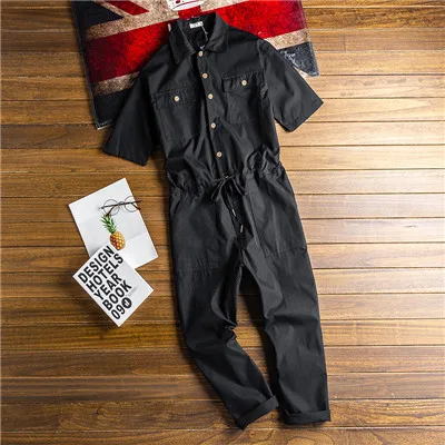 Супер индивидуальность желтый/черный мужской комбинезон модные повседневные мужские комбинезоны трендовые рабочие мужские брюки-карандаш - Цвет: Black