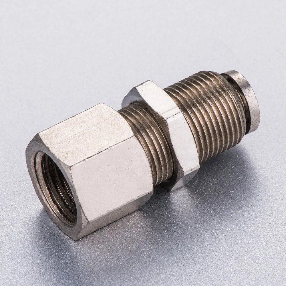 

1/8" 1/4" 3/8" 1/2" Female BSP thread 4 6 8 10 12mm Hose Stainless steel 316 Bulkhead Straight One touch fitting