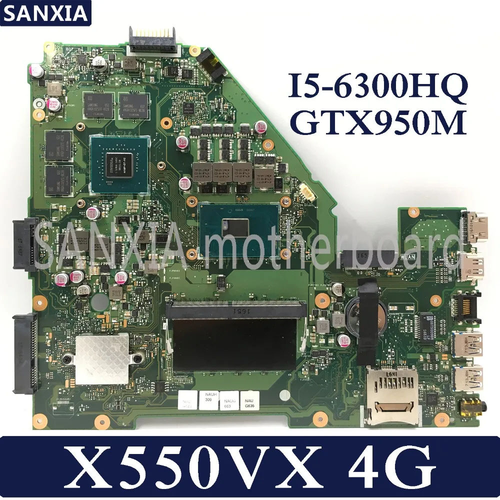 KEFU X550VX Laptop motherboard for ASUS X550VX X550VC X550V X550 Test original mainboard 4G-RAM I5-6300HQ GTX950M
