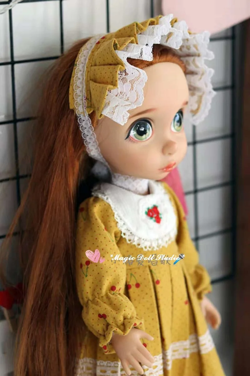 [DY179] Новинка года,, кукольная одежда принцессы 16 дюймов, комплект с платьем в горошек с желтой вишней, подходит для 16 дюймов, модная Кукла, розничная