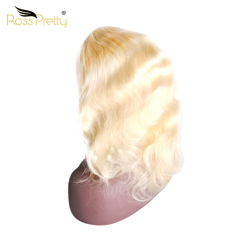 Ross Pretty Remy Blonde Color 613 Pre plucked Brazilian Lace Front Human hair wigs Body Baby Hair 613 lace frontal wigs