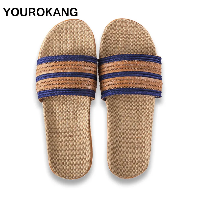 

Women Home Slippers Couple Unisex Flax Slippers Summer Fashion Message Antiskid Indoor Flat Female Shoes Flip Flops Dropshipping