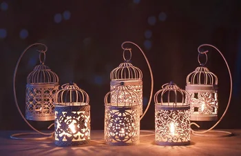 

Vintage Candlesticks Home Decoration Hollow Candlesticks Decorative Candle Holder Tealight Candlestick Hanging Lantern Bird Cage