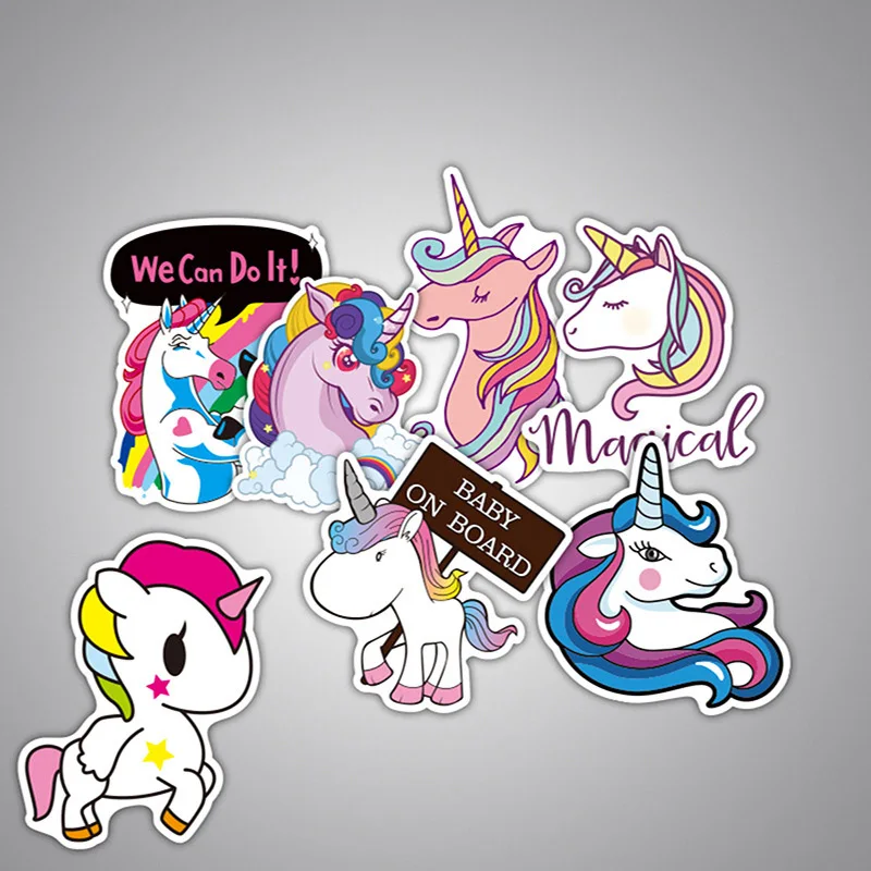 

7 pcs/lot DIY Kawaii Unicorn Decorative Sticker Cute Creative Cat Sticky Paper For Kids Gift Home Decoration Student Stationery