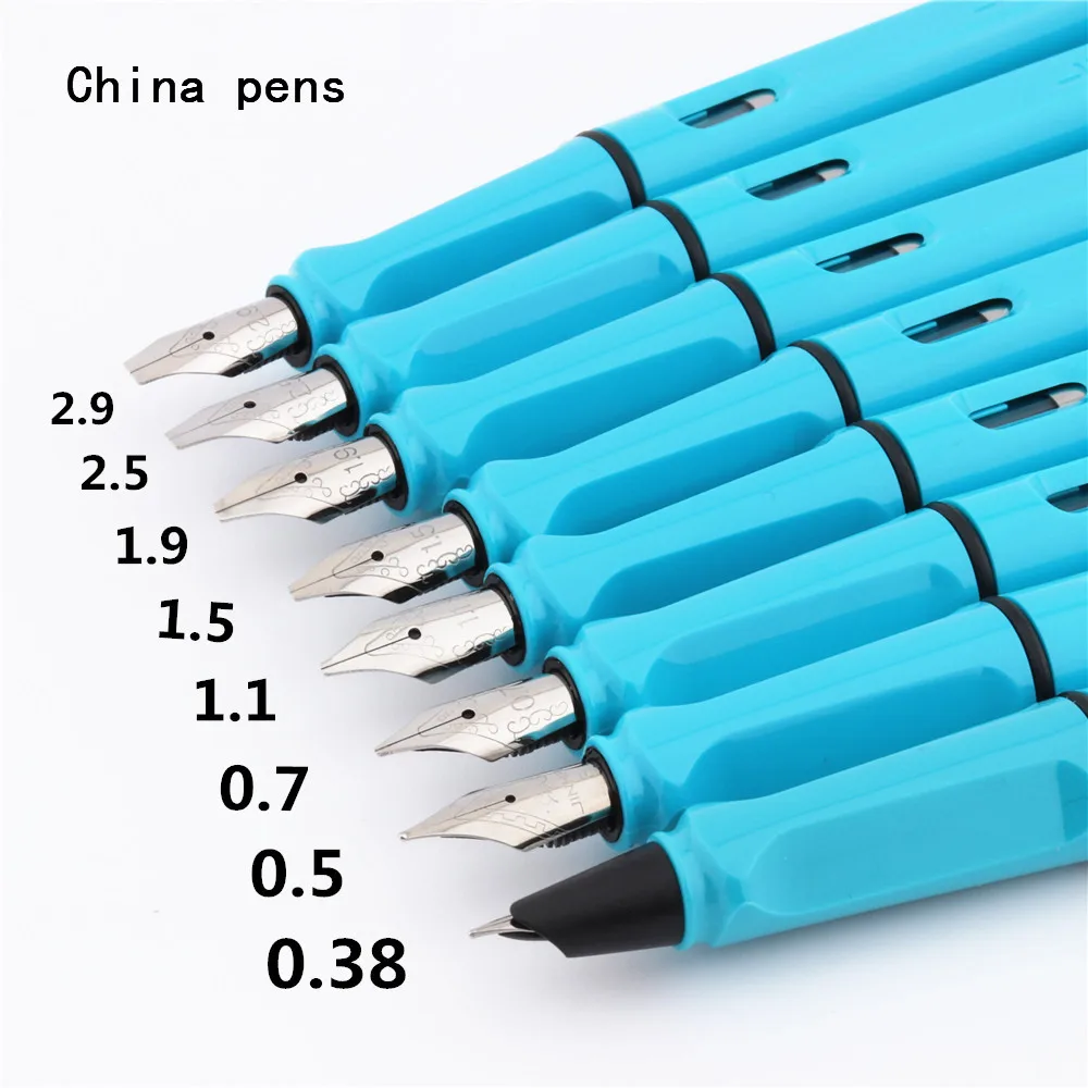 

Luxury Jinhao 873 Sky blue English calligraphy Duckbill parallel Art pen flower body Flat Nib Tibetan Arabic Fountain Pen
