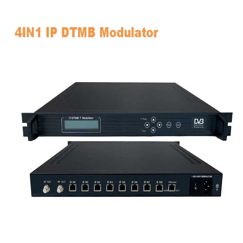 4in1IP DTMB-T модулятор(64* IP(10 м/100 м), в 4 DTMB RF out) радиомодулятор и оборудование для телевещания sc-4177