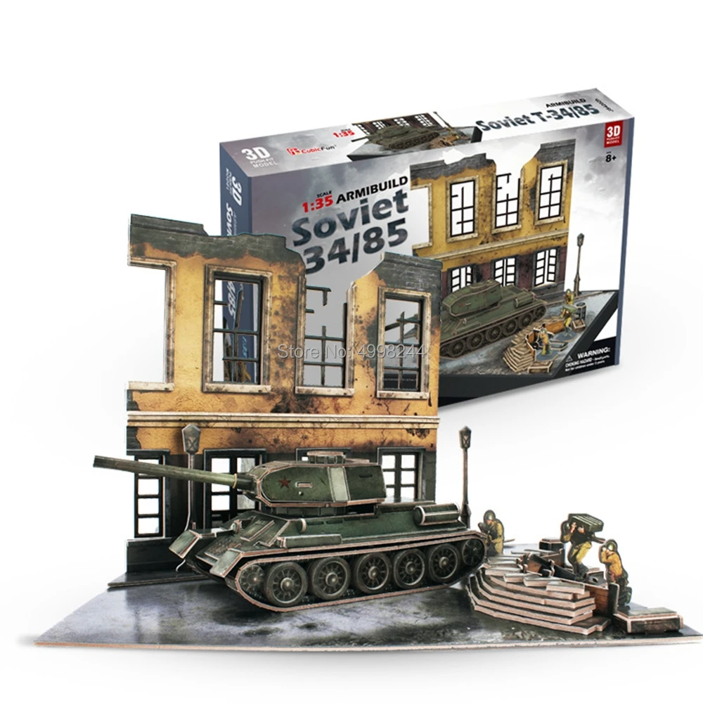 

Cubicfun JS4202T 213pcs Military Soviet T-34 Tank 3d Jigsaw Paper Puzzle
