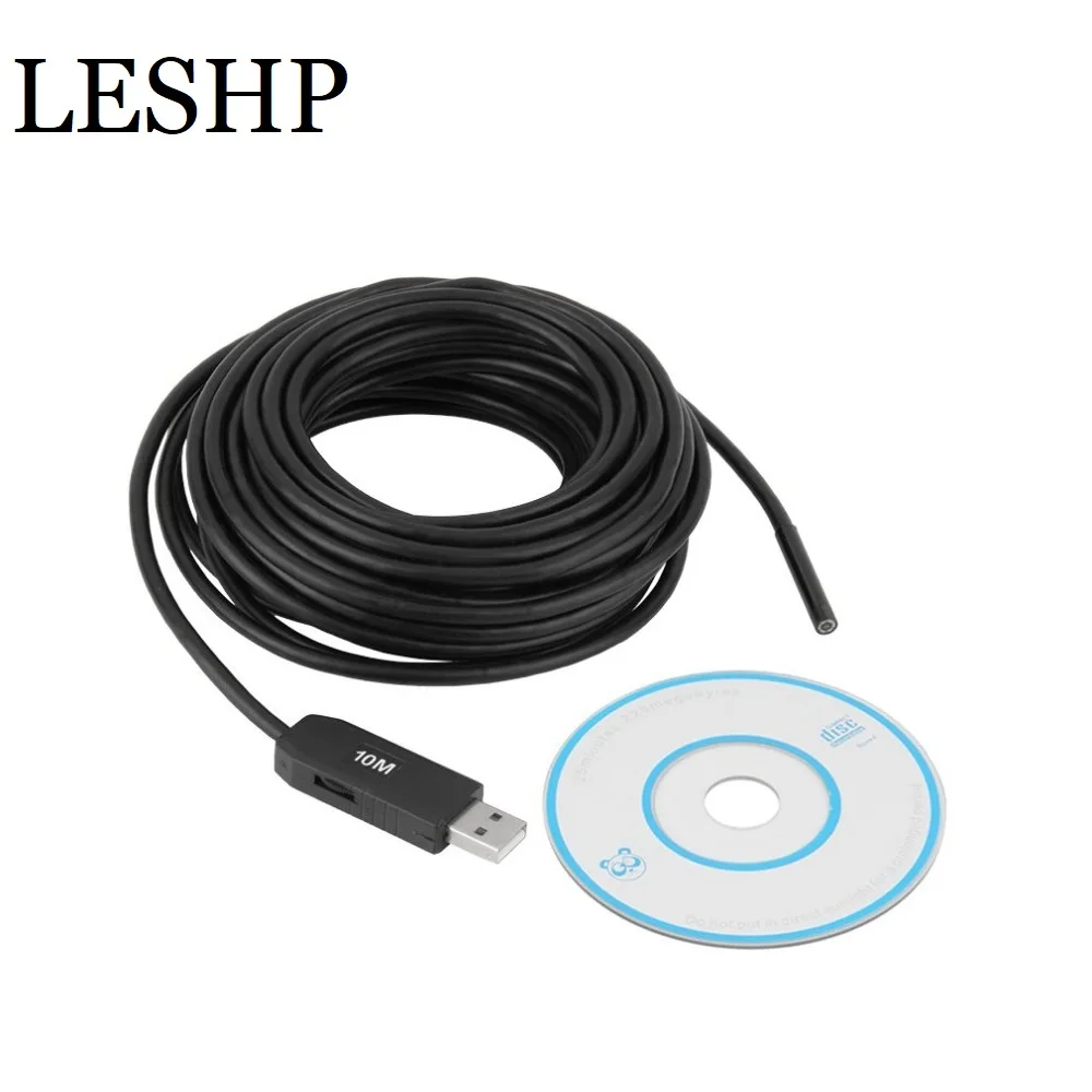 

6 LEDs Borescope 2M,5M,10M 5.5mm Lens Rigid Cable Camera USB Inspection Mini Camera IP67 Waterproof Snake Tube Endoscope for PC