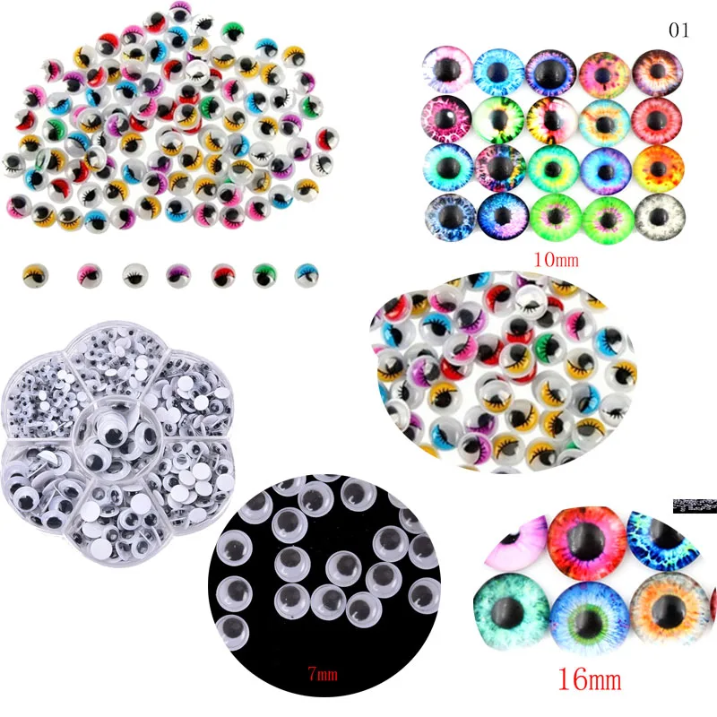 

9styles Small Colorful Black Eyes Stickers for Doll Plush Stuffed Cup Car Painting DIY Accessories DIY Assembling Toys Wholesale