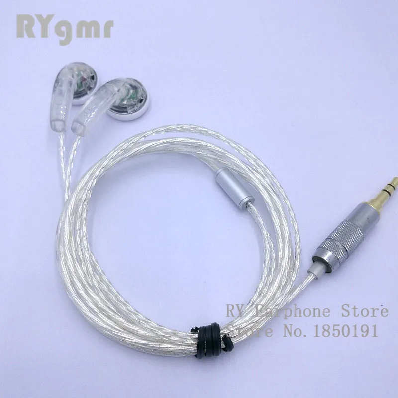 RY4S оригинальные наушники-вкладыши 15 мм качество музыки звук HIFI наушники(MX500 стильные наушники) 3,5 мм прозрачные наушники - Цвет: RY4S silver cable HI