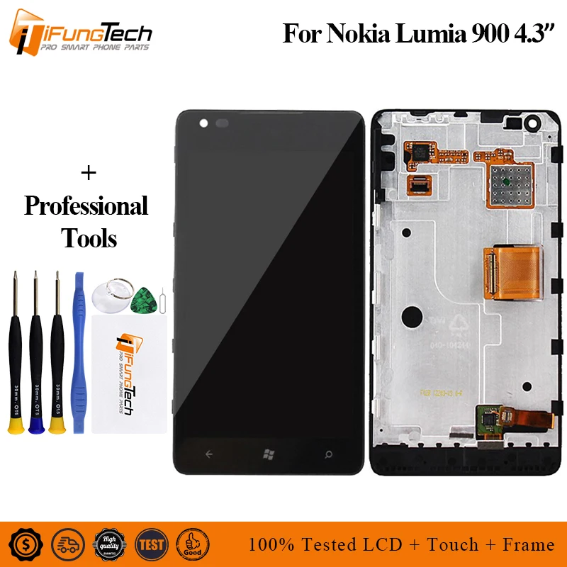 Для Nokia lumia 900 ЖК сенсорный экран с рамкой для N900 дигитайзер в сборе запасные части