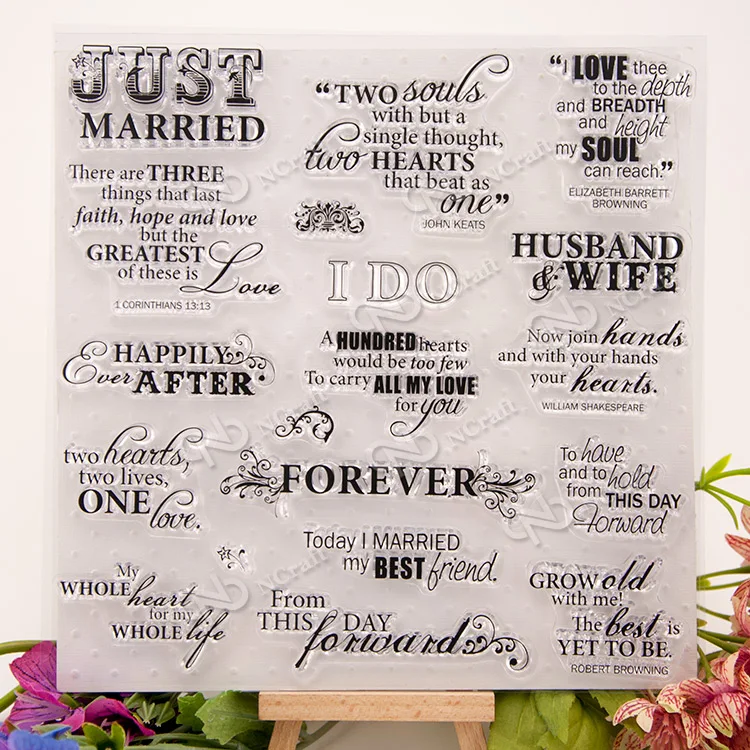 

Clear stamp scrapbook DIY photo album card account rubber stamps just married