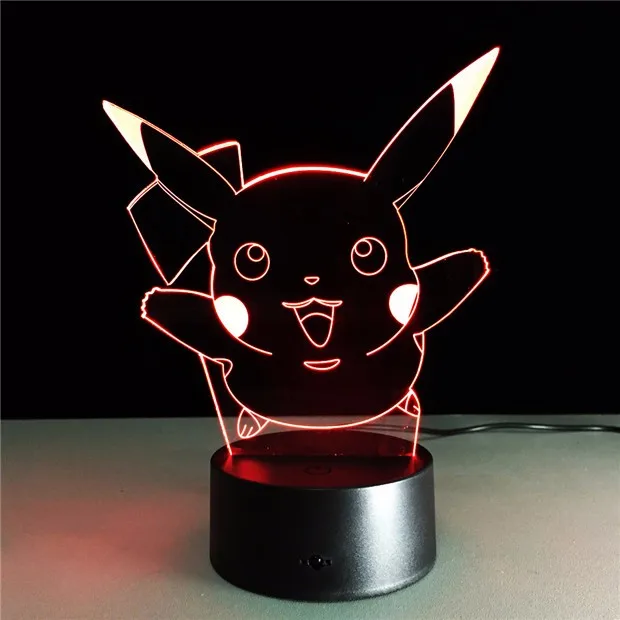 Светодиодный ночник POKEMON Umbreon PIKACHU EEVEE CHARMANDER SQUIRTLE, красочный светильник для кровати, осветительный светильник вечерние, атмосферный Декор