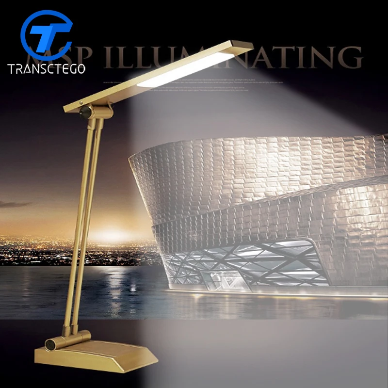 

TRANSCTEGO LED eye protection table lamp touch control study reading desk lights no rechargebale