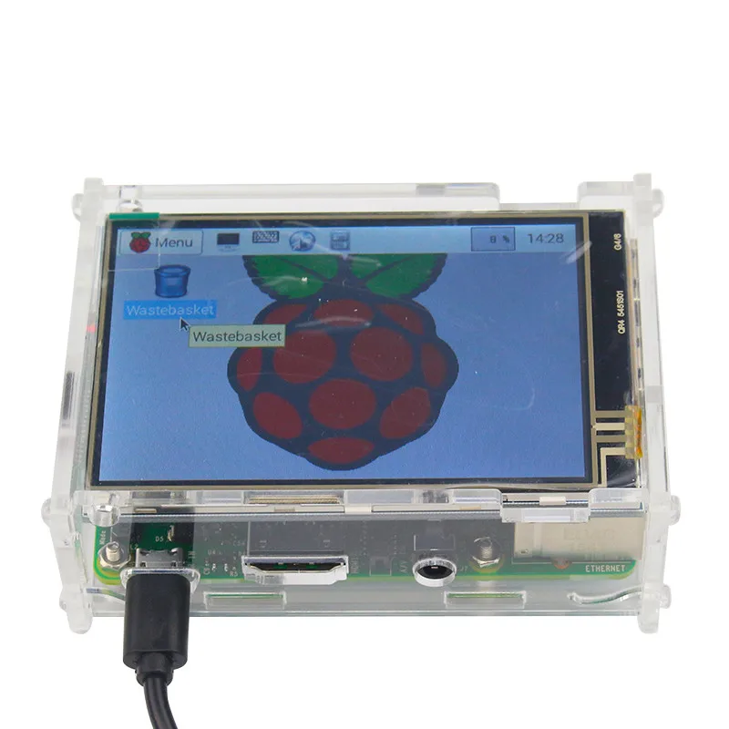 Raspberry Pi 3 ЖК-дисплей модуль 3,5 дюймов ЖК-сенсорный экран+ акриловый чехол прозрачный Чехол Поддержка Raspberry Pi 3 Model B+ plus