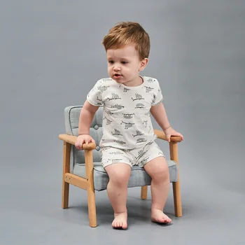 

Infant Boy Summer Short Cotton Thin Bodysuit Toddler Boy's Climb Clothes Newborns Soft Clothing Cute Grey Sloth Outfit Free Ship