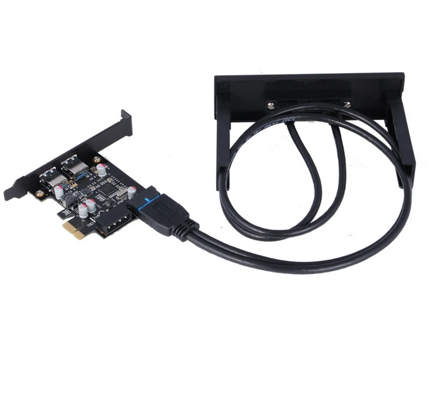 4-Порты и разъёмы USB 3,0 концентратор к PCI-E карта PCI Express карты расширения карты адаптер 5 Гбит/с 3,5 флоппи Бей win10