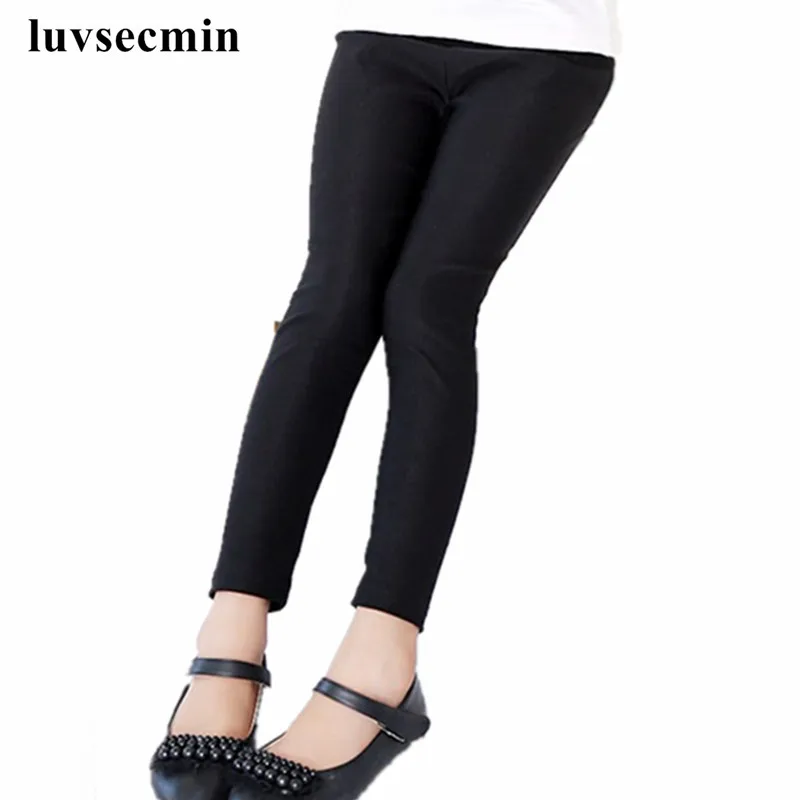 2016 Autumn Pure Girls Pants Slim Elestic Waist Children Trousers Kids