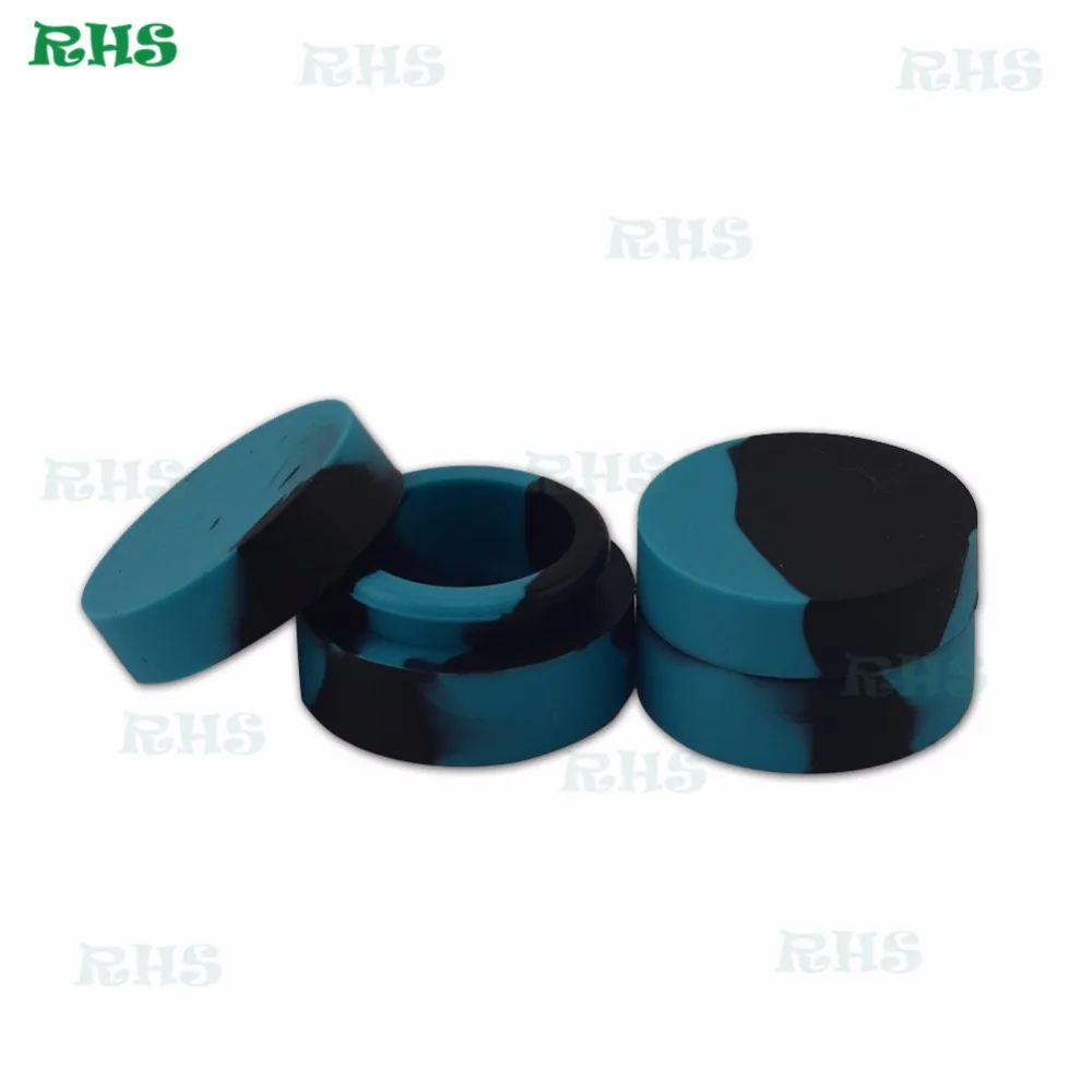 

Popular Non-stick Multicolor silicone jar 3ml silicone weed container with lid 1000pcs free ship by DHL