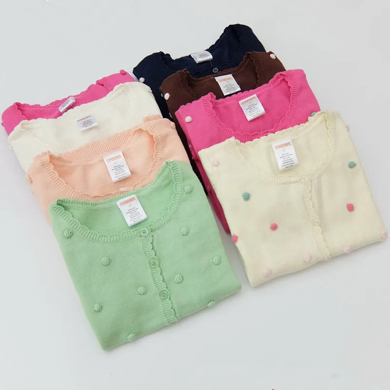 Детская одежда; свитера для девочек; хлопковые свитера с длинными рукавами и разноцветными шариками для маленьких девочек; Верхняя одежда для детей; Топ