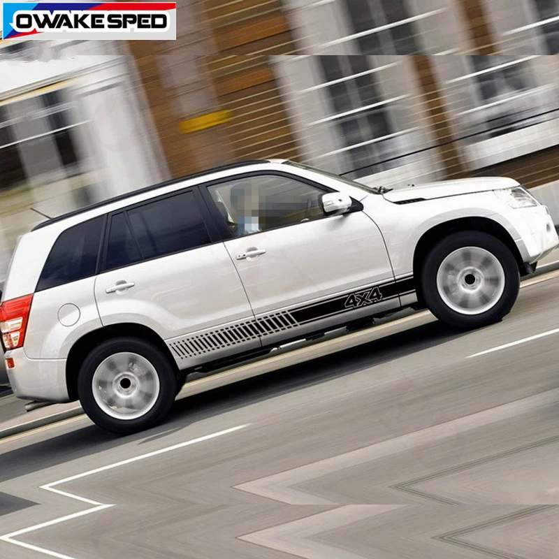  For Suzuki Grand Vitara AT MT 4X4 OFF ROAD Stripes Decal Car Body Door Side Decor Stickers Fit 3-5 