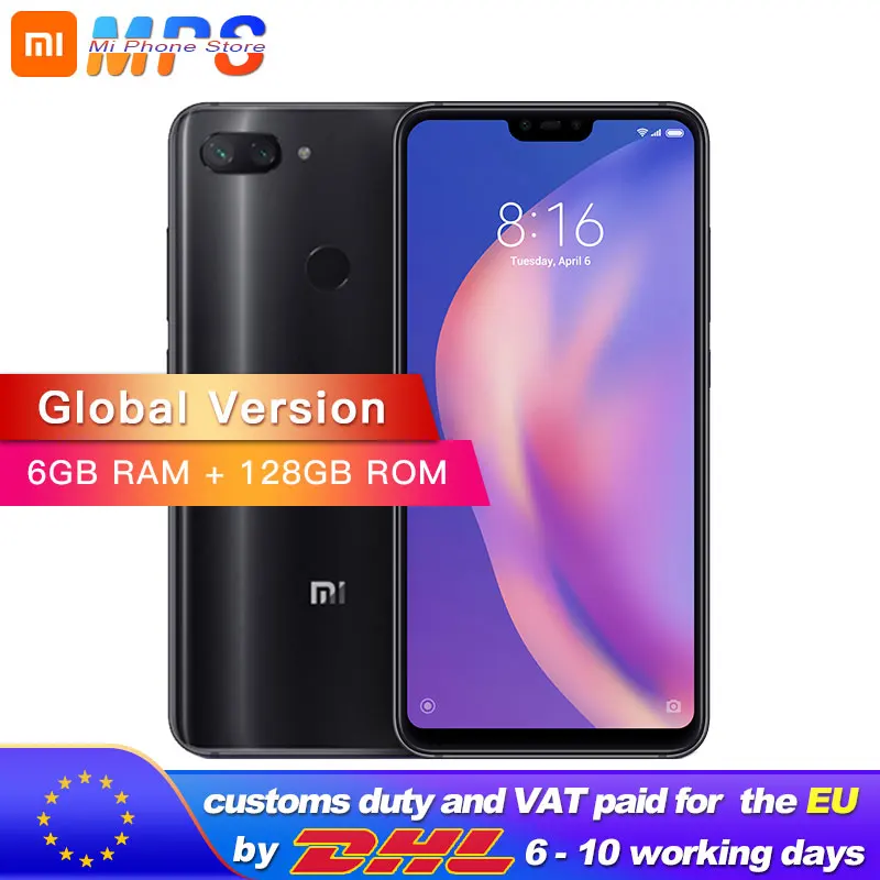 Глобальная версия Xiaomi Mi 8 Lite 6 ГБ 128 Встроенная память Мобильный телефон Snapdragon 660 Octa
